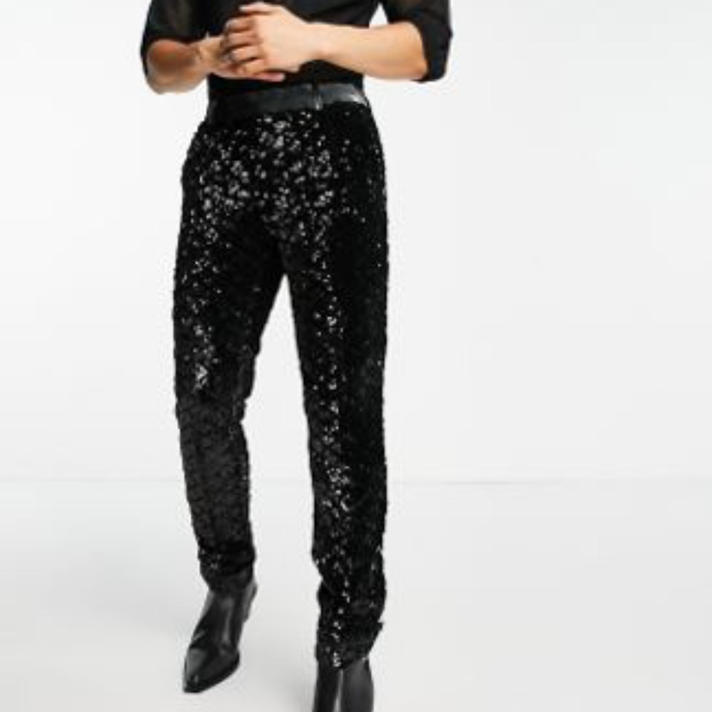 Black Sequin Pants